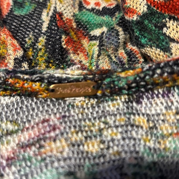 Free People Floral Ruffle Blouse - Black and Green - Picture 10 of 11